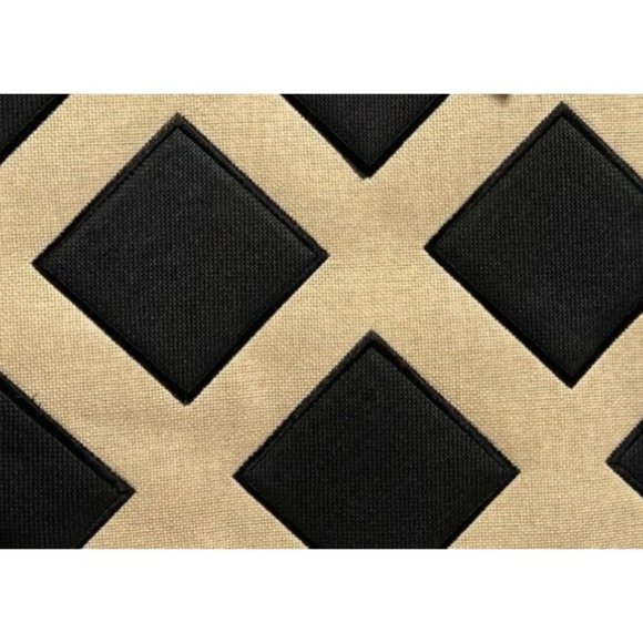 LARGE Diamond straw tan black tote bag NWT Summer beach pool farmer's market new - Picture 3 of 13